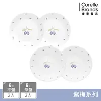 在飛比找蝦皮商城優惠-【美國康寧 CORELLE】 紫梅4件式6吋餐盤組