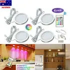 4X LED Kitchen Under Cabinet Lights Kit Cupboard Shelf Counter Puck Lamp Remote