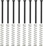 Create idea 8 Sets of Humbucker Pickup Mounting Screws M2.5 x P0.45 Length 31mm with 28mm Springs for Guitar Double Coil Pickup Installation and Adjustment, Black