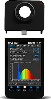High Precision Spectrometer HPCS330P/310P Handheld Full Spectrum Analyzer Kit PPFD PAR Lux Light Meter for LED Grow Lights for Home, Plant Growth Lab(HPCS330P with Screen)