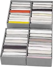 Coorganisers 4 Packs T-shirt Drawer Organizers for Clothing,10 Grids Compartment Wardrobe Storage Box, Washable Clothes Organizer for Folded Clothes, T-shirt, Legging, Silk Scarve