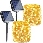 Solar Fairy Lights, 2-Pack Total 80FT 240LED Solar String Lights Outdoor Wate...