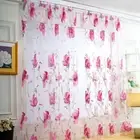 Big Flower Tulle Blackout Curtains Window Screening Drape for Bedroom Decor
