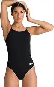 [arena] Women's Solid Light Drop Back MaxLife One Piece Swimsuit, Mint-Navy