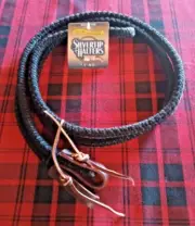 WEAVER SILVERTIP Horsemen's Black Braided Roper REIN, 1/2" X 8' NWT 35-5325-S1
