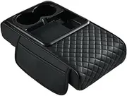 Générique Car Arm Rest Storage Box, Ergonomic Car Armrest Cover, Heightening Protective Design, Double Cup Holders, Wireless Charging Extender, Ideal for Modification, 14.17x7.87x2.95 Inches