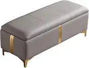 Ottoman Storage Shoe Bench Sofa Bench Bed End Stool Shoe Bench Makeup Bench Long Chair Soft Sofa Bedroom Bed End Stool Foot Rest Stool Seat(Light Grey,60x45x42cm)