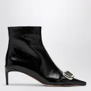 [ROGER VIVIER] Black Viv Canard Leather Ankle Boots 37 IT Black