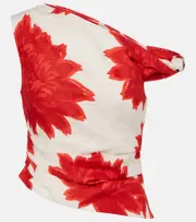 [SIR] SIR Floral draped linen top AU 6 white