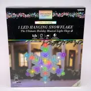 Gemmy Orchestra of Lights 18" 24 Light Color-Changing Hanging Snowflake NEW!