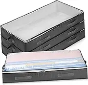Ciieeo Blanket Storage Bags 4 Pack under Bed Storage Containers Zippered Closet Organizers in Non-woven Fabric for Versatile Use