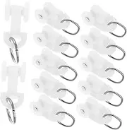Cabilock 50PCS Shape Curtain Rail Roller Curtain Hook and Track Pulley Mute Hook for Easy Installation and Long Lasting Use Scratchproof Design for