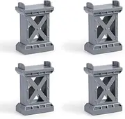 Pack of 4 Bridge Pillars Stackable, Track Connectors, Railway Accessories, Wooden Railway Accessories, Adapter Compatible with Brio, Lillabo, Thomas and Friends, Melissa
