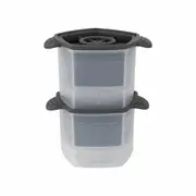 2pc Tovolo Rose Ice Mould Freezer Maker Tray Mold Container Set Black/Clear