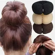 3PCS 20cm Donut Hair Bun Maker - Ring Style DIY Hair Foam Ring Shaper - Snap Roll Bun Tool Magic Styling Tool for Women (3 Colors) ﻿