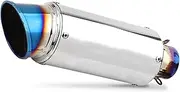 Tailpipe Tip For R3 R6 FZ6 MT07 MT09 MT10 For MT 07 09 10 MTAX530 MTAX500 For MTAX 530 500 51mm 60mm Motorcycle Stainless Steel Muffler Exhaust Pipe Exhaust Muffler Silencer Pipe (Size : TYPE-D 60MM