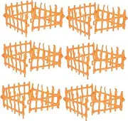 WOONEKY 50pcs Fence Set Plastic Realistic Wood Color Fencing Model for Farm Playsets Educational Scene Building Lightweight Micro Landscape Accessories
