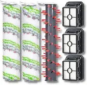 Replacement Parts for Bissell CrossWave Max 2554 2554A 2590 2593 2596 and HydroSteam 35151 3515 35152 3513 3518 3-Brush Rolls 2788 and 3 Pack Filters 1866,1618641,1608684