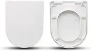 Soft Close Quick Release Toilet Seat Elongated- Heavy Duty Adjustable Stainless Hinges, Toilet Seats Cover for Easy Cleaning & Simple Top Fixing - White Toilet Lid (U Shape)