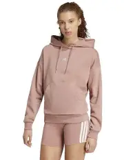 [Adidas] Essentials Small Logo Feel Cozy Hoodie in Warm Clay