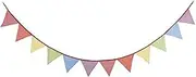 [PiurUf] Bunting Flags 3.2M Rainbow Printed Fabric Bunting Wedding Party Decoration Family Shower Bunting Garland Bunting (Size : NO077)