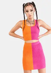 Sour Candy Two Tone Skirt Set