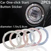 2X Car One-click Engine Start Button Switch Sticker Rhinestone Sparkly Decor