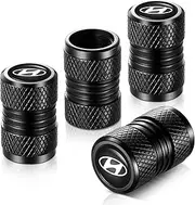 Tire Valve Stem Caps, Compatible with Hyundai Series Stem Cap Universal Car Air Cover Car Accessories for Cars, SUV, Truck, Motorcycles 4pcs （Black）