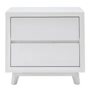 [James Lane] Morgan Oak Bedside Table White - 2 Drawer