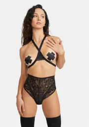 Come Upstairs Open Cup Lace Teddy