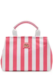 Dolce & Gabbana Kids Striped Canvas top Handle bag - Pink - One ONE