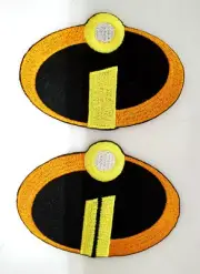 Incredibles 1 & 2 Logo 3" Embroidered Patch Set of 2- USA Mailed Daily