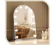 Simplus Bluetooth Vanity Makeup Mirror With Lights Hollywood LED Mirrors Stand 12 Blub White 65x45CM