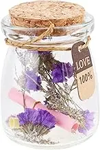 Cabilock Creative Glass Wishing Bottles with Cork Lid Decorative Flower Jars for Messages and Keepsakes for Weddings Parties and Assorted Floral Design