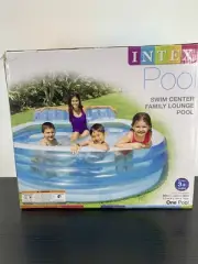 Intex Swim Center Inflatable Family Lounge Pool, 88” X 85” X 30” for Ages 3+