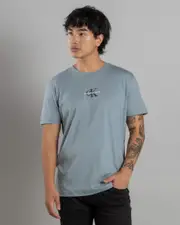 [Calvin Klein] Calvin Klein Men's Monologo T-Shirt in Lead Grey Size Small S Lead Grey