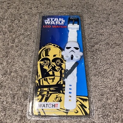 New Vintage Star Wars Watchit 1997 Storm Trooper LCD Watch! QUALITY!