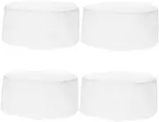 [OATIPHO] Chef Hat Fisherman Brimless Cap Hat Grips Festival Bucket Hat Drinking Hat Chefs Silly Hats for Adults Hat Racks for Baseball Caps Beach Hat Green Cap Cook Docker Polyester White