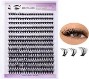 Tehttz 280Pcs 8-16mm 3D Fluffy Individual Lashes Extension, Natural Lash Clusters Natural Look Eyelash Clusters Thick Dramatic Black Band Eyelash Extension Easy to Apply at Home