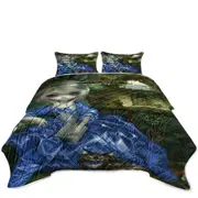 Alice and Cat Fairytale Daydreaming Wonderland Coverlet