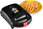 Disney DCM-9 Mickey Mouse Non-Stick Mini Waffle Maker, Black (NEW)