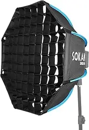 Sokani 55cm Foldable Deep Octagon Softbox with Honeycomb Grid Bowens Mount for Sokani X100 X60 Godox SL-60W Amaran 60X S 60D S Amaran 300C LED Video Light