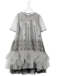 在飛比找Farfetch優惠-embroidered ruffle hem dress