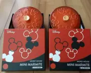 LE CREUSET Disney Mickey Mouse Mini Round Cocotte Set Of 2 250ml 4.7" Red