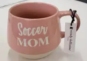 Soccer Mom Pink Stoneware Mug By Wendy Bellissimo New W Tag