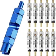 Pack of 11 French Valve Bicycle Valve Adapter French Valve Presta Valve Insert Valve Caps Bicycle Valve Adapter Presta Valve Replacement Bicycle French for Bicycle Repair
