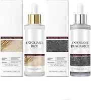 2pcs Black and White Rice Exfoliant,Rice Exfoliating Peeling Solution, Moisturizing & Pore Minimizer for Face,Moisturizing & Pore Minimizer for Face,2PCS