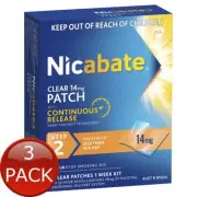 3 x Nicabate Clr Patch 14Mg Step 2 7Pk