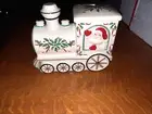 Lenox "Hosting the Holidays" Santa & Train Cookie Jar, open box