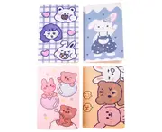aerkesd 4Pcs A5 Notebooks Smooth to Write Cartoon Pattern Cover Portable Paper Mini Notepads for Students-3